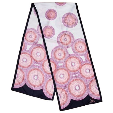 Vintage OSCAR DE LA RENTA Spirals Long Silk Scarf