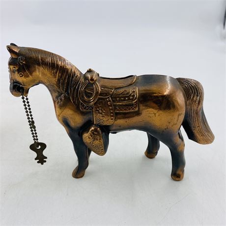 Vintage Horse Bank w/ Key