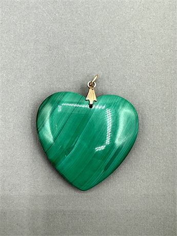 Beautiful Malachite Heart Pendant