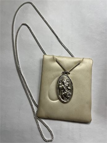 Sterling silver, religious metal with silver chain