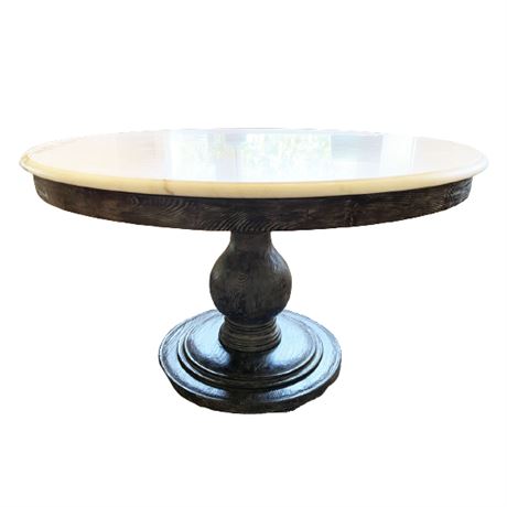 Arhaus Luca Pedestal Dining Table with Chairs