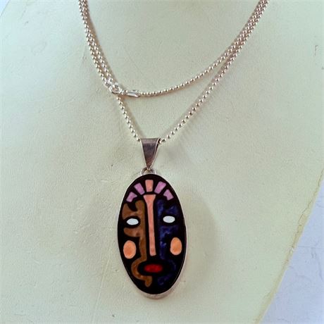 17.5g Native American Sterling Necklace - 30”
