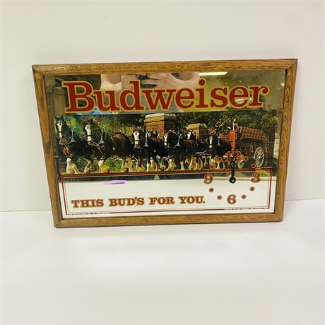 Budweiser Mirror Clock Sign