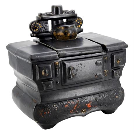Vintage McCoy Pottery Ceramic Cast Iron Stove Cookie Jar