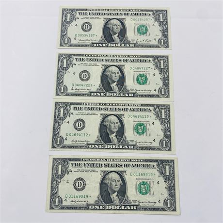 4 AU/MS 1969 $1 Star Notes
