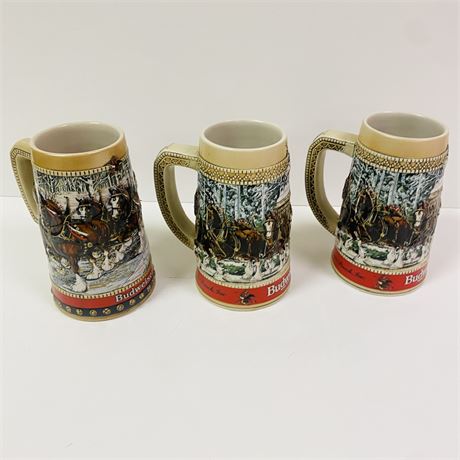 3 Budweiser Steins
