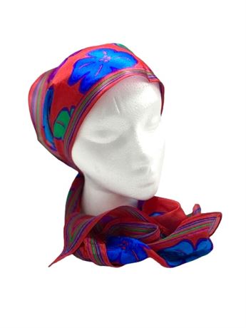 Vtg Liz Claiborne Silk Scarf - Red Floral
