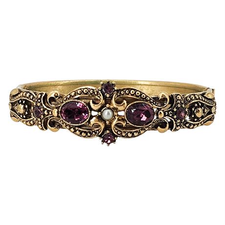Vintage AVON "Queensbury" Victorian Revival Clamper Bangle Bracelet