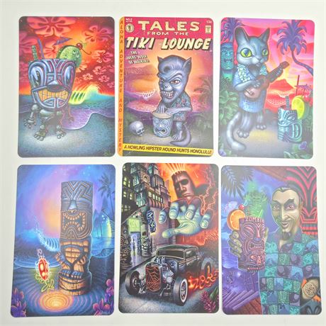 Tiki postcards - lot of six