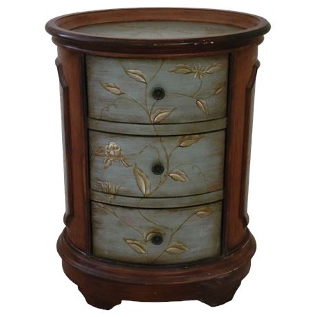 Hand-Painted 3 Drawer End Table
