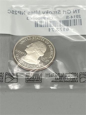 Smoky mountains uncirculated quarter