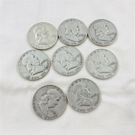 8 - 1952 Franklin Half Dollars