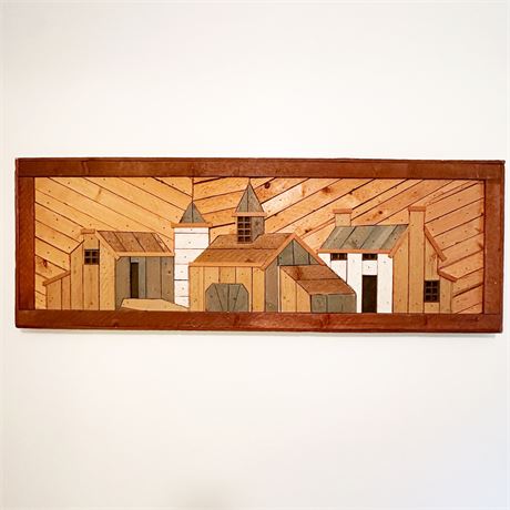 Vintage Austin Products LathArt Wooden City Scene Signed Lagroot