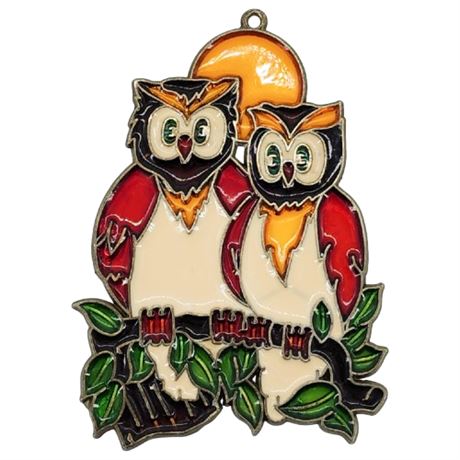 Vintage Mr. & Mrs. Owl Suncatcher
