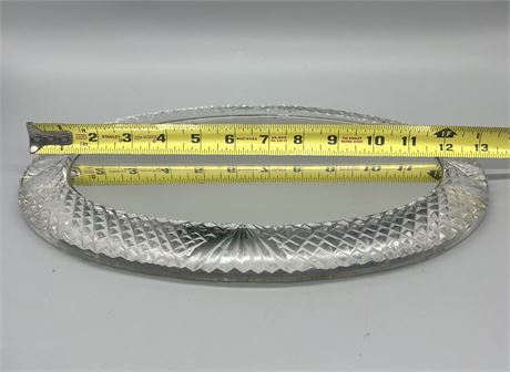 Vintage Plate Mirror with Crystal Style Edge Oval Shaped