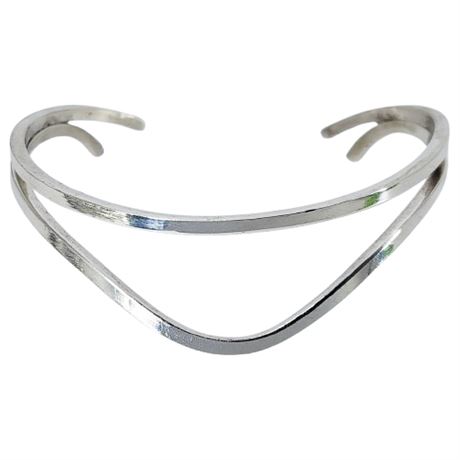 Minimalist Sterling Silver Square Wire Cuff Bracelet