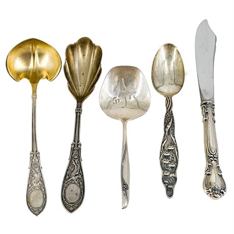Vintage Sterling Silver Spoons & a Knife