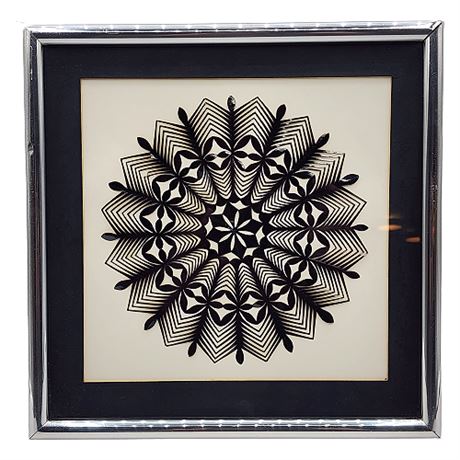 Vintage Syroco Art "Homage To The Square" Cut Paper Art