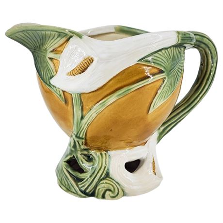 Vintage Arts & Crafts Style Ceramic Calla Lily Pitcher