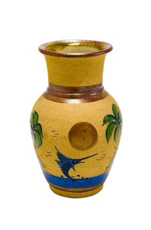 Vtg Tonala Mexican Stoneware Vase