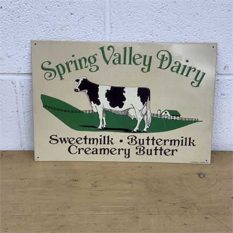 Spring Valley Dairy Metal Sign