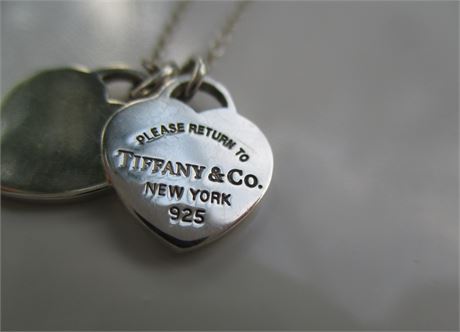 TIFFANY & CO. Return To Tiffany & Co. Mini Double Heart 925 Sterling Necklace