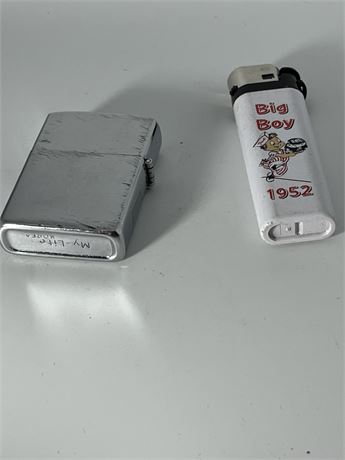 Vintage big boy and my LITE cigarette lighter lot