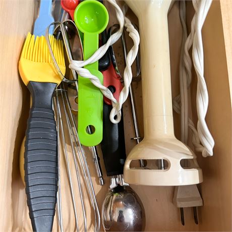 2 Drawer Lot of Assorted Kitchen Utensils