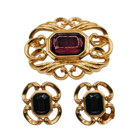 Pin and Earrings