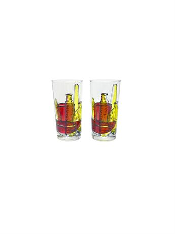 MCM William Janeri Anchor Hocking "Anticipation" Tumbler Pair