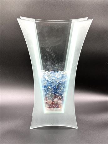 Morin Choiniere Frosted Glass Vase 16"