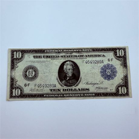 VF-XF 1914 $10 Federal Reserve Note