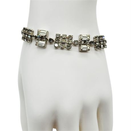 Vintage KRAMER Prong Set Rhinestone Bracelet
