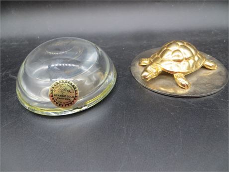 Italy Turtle, Paper Weight & 24 Kt Shamrock