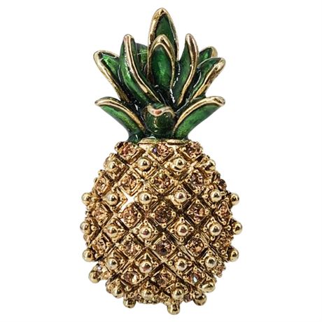 Vintage Pavé Set Rhinestone Pineapple Brooch