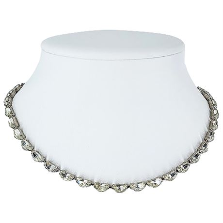 Vintage Kramer Halfmoon Rhinestone Choker Necklace