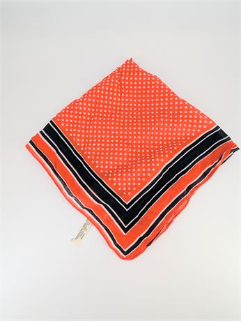 Vtg. Italian Robinson & Golluber Red Blue Cotton Scarf