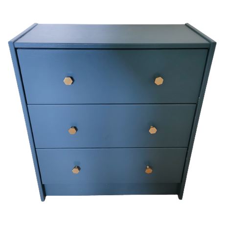 Blue 3-Drawer End Table