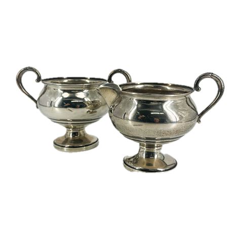 Antique Fisher Sterling Weighted Cream & Sugar Bowls