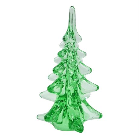 Vintage Molded Green Art Glass Christmas Tree