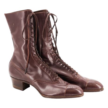 Vintage Late Victorian Chummy-Kicks Ladies' Leather Boots