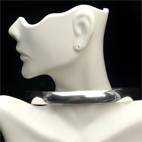 Vintage Sterling Silver Heavy Torque Collar Necklace