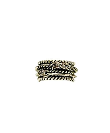 Vtg Premier Design "Wrap It Up" Silver Tone Ring