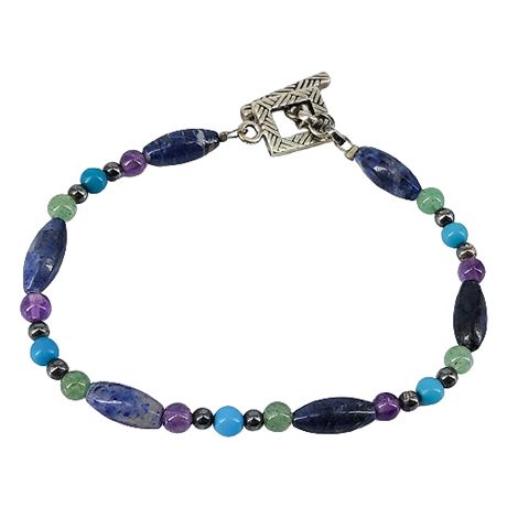 Relios by Carolyn Pollack Gemstone Beaded Toggle Bracelet
