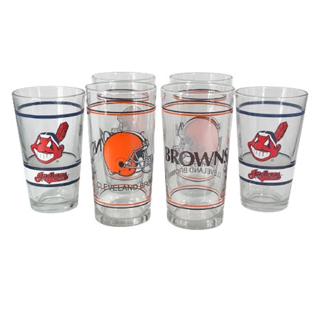 Cleveland Indians & Browns Glassware