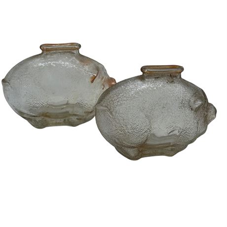 Two (2) Glass Piggy Banks