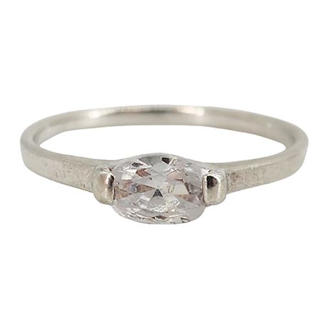 Vtg MARSALA Sterling Silver CZ Ring, Sz 4.75