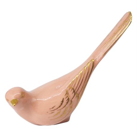 Vintage LENOX Pink & Gold Porcelain Bird Figurine