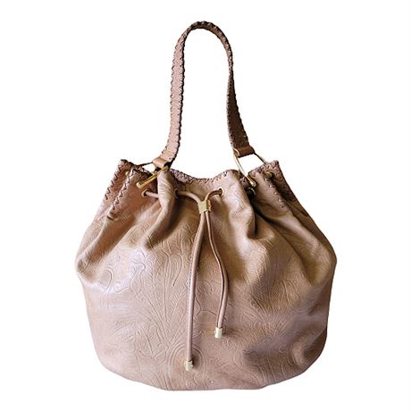 Lauren Ralph Lauren Tooled Leather Bucket Bag