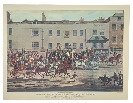 1823 N Country Mails at Peacock Islington Engraving 1966 Reprint Litho